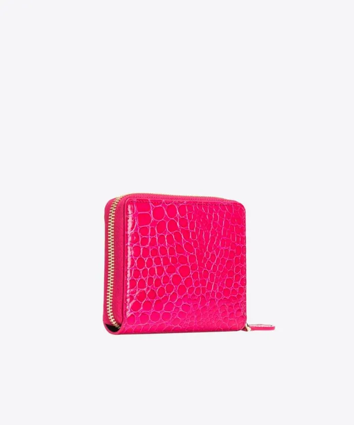 Women Limited Edition Pinko PINKO Galleria Square Ziparound Wallet In Shiny Crocprint Leather Pinko Pinklightgold Women Limited Edition Pinko PINKO Galleria Square Ziparound Wallet In Shiny Crocprint Leather Pinko Pinklightgold