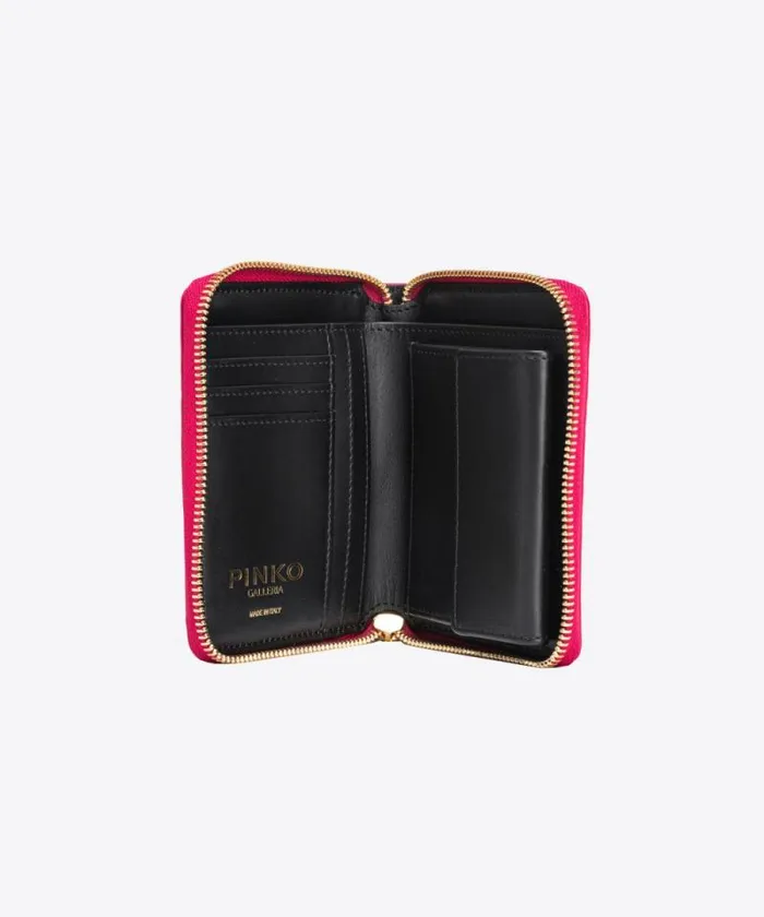 Women Limited Edition Pinko PINKO Galleria Square Ziparound Wallet In Shiny Crocprint Leather Pinko Pinklightgold Women Limited Edition Pinko PINKO Galleria Square Ziparound Wallet In Shiny Crocprint Leather Pinko Pinklightgold