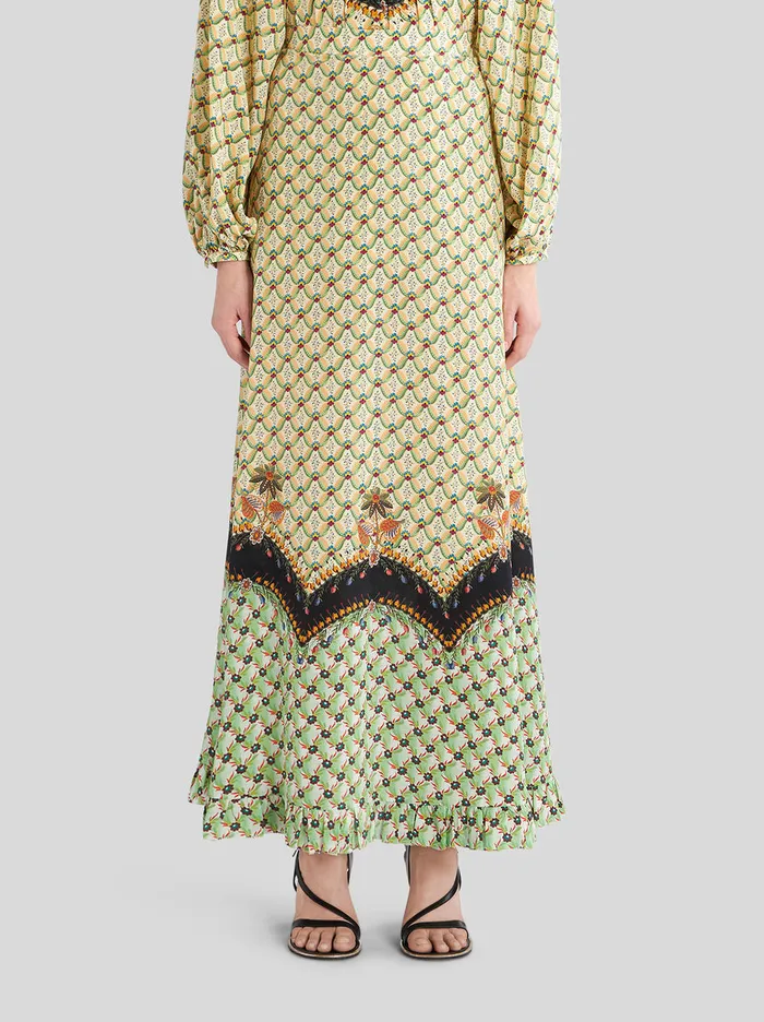 Women Long Crpe De Chine Skirt Etro Skirts