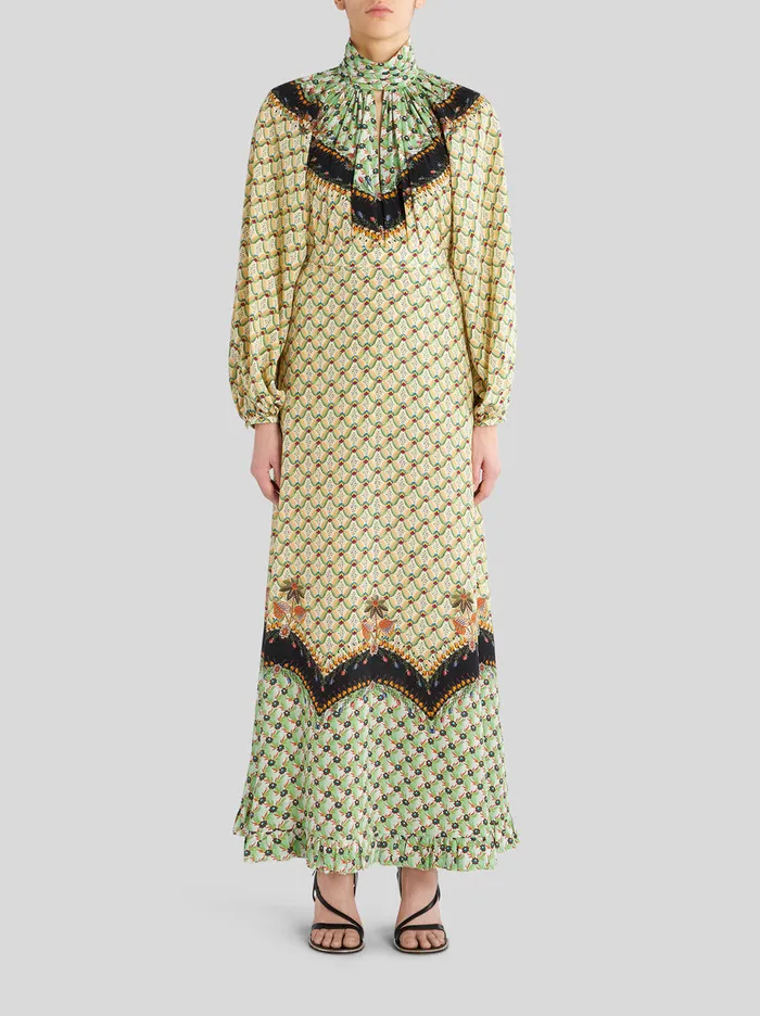 Women Long Crpe De Chine Skirt Etro Skirts