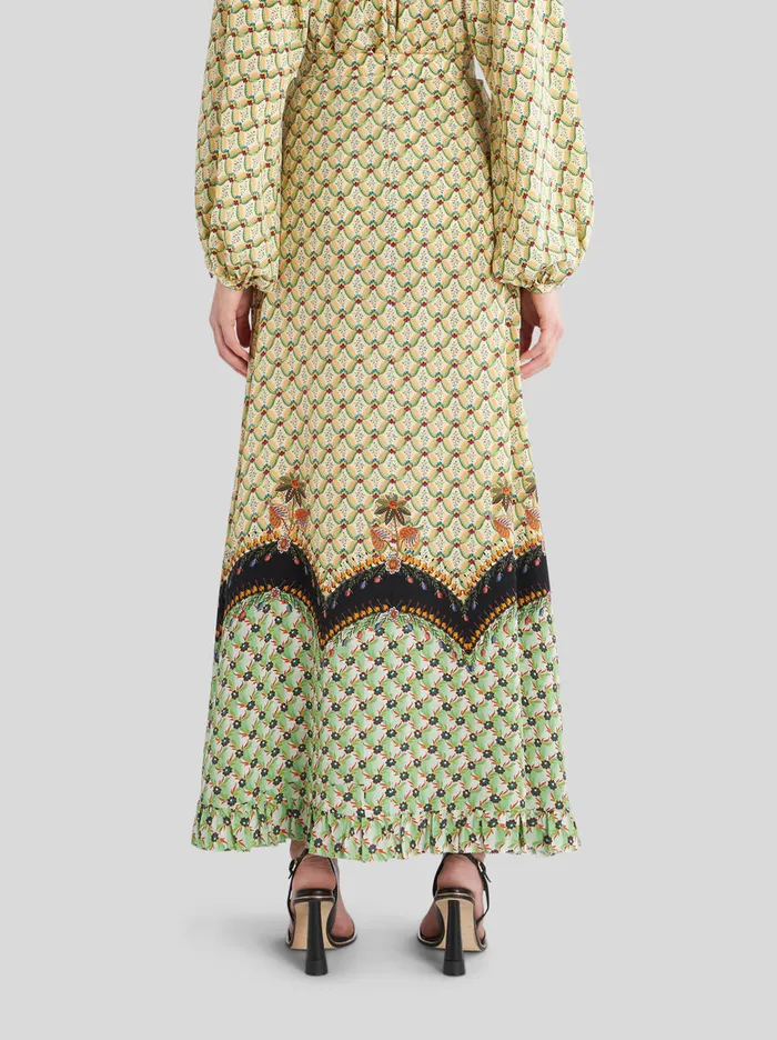 Women Long Crpe De Chine Skirt Etro Skirts