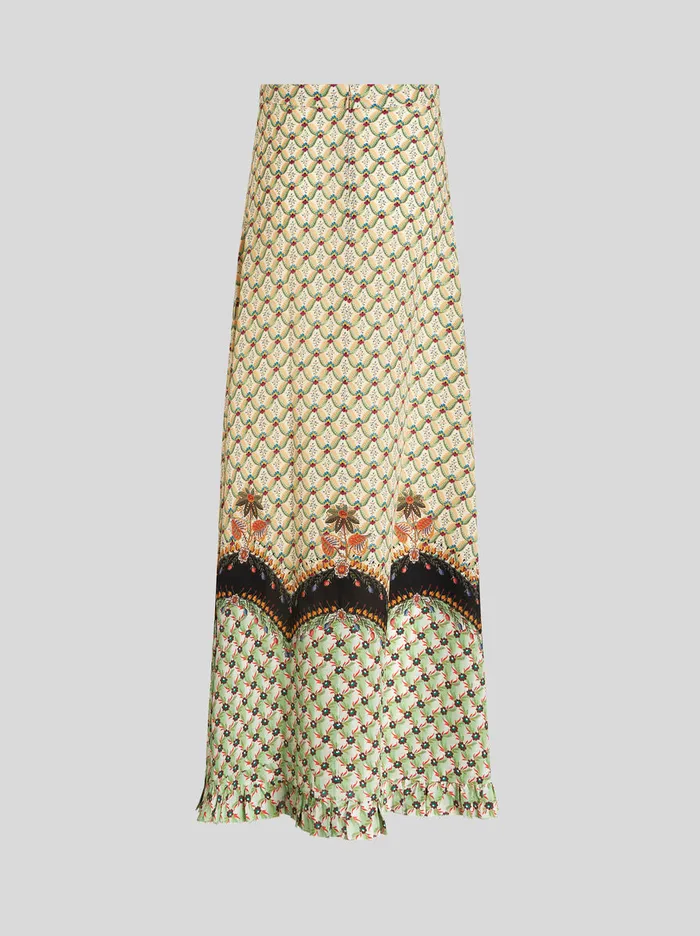 Women Long Crpe De Chine Skirt Etro Skirts