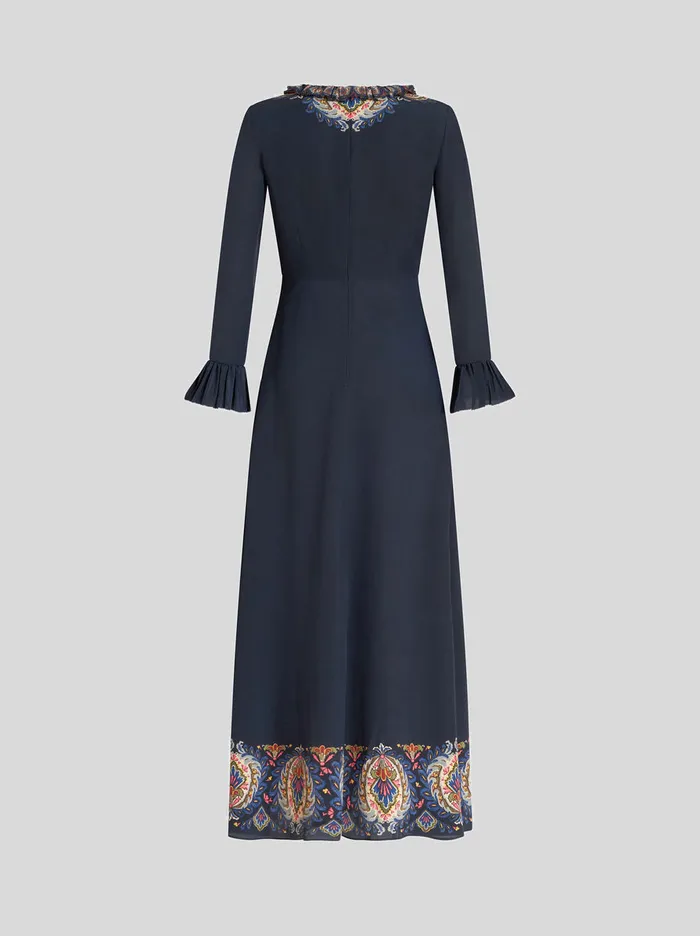 Women Long Silk Dress With Ruching Etro Dresses