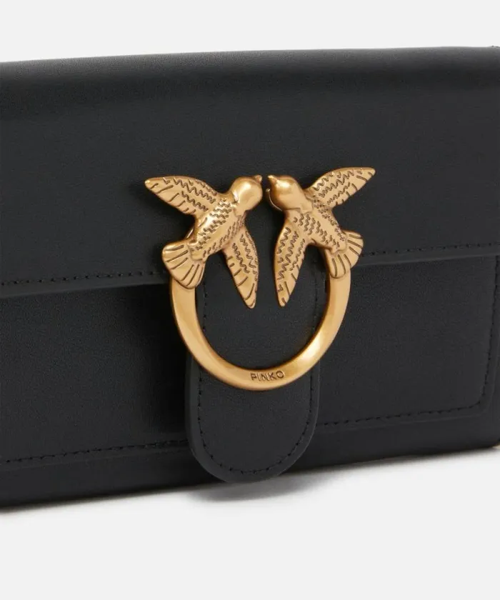 Women Love Bag Icons Pinko Love Bag One Wallet Simply Blackantique Gold Women Love Bag Icons Pinko Love Bag One Wallet Simply Blackantique Gold
