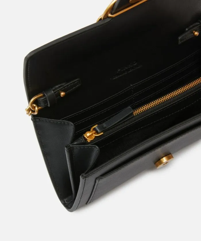 Women Love Bag Icons Pinko Love Bag One Wallet Simply Blackantique Gold Women Love Bag Icons Pinko Love Bag One Wallet Simply Blackantique Gold