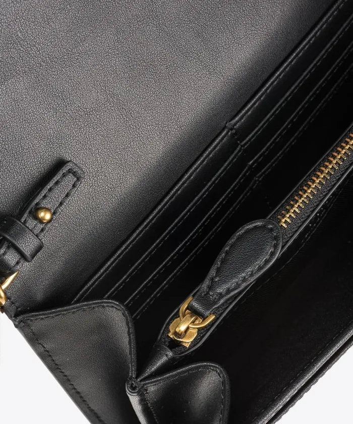 Women Love Bag Icons Pinko Love Bag One Wallet Simply Blackantique Gold Women Love Bag Icons Pinko Love Bag One Wallet Simply Blackantique Gold