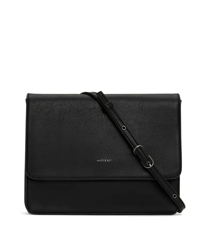 Women Lysa Vegan Crossbody Bag 8211 Vintage Black Matt and Nat Crossbody