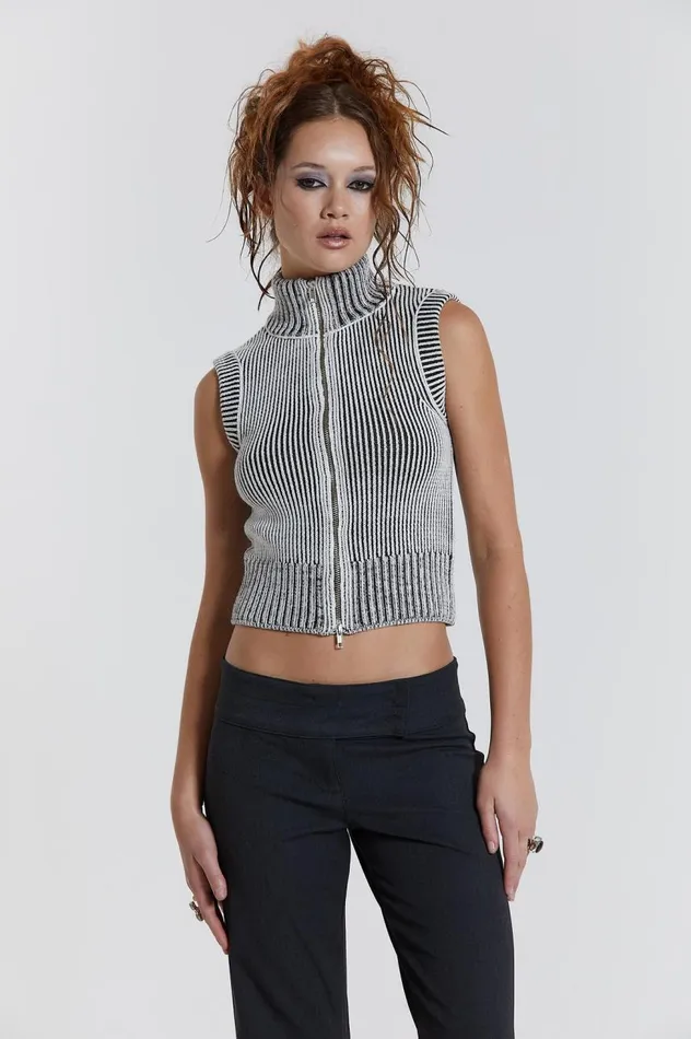 Women Maddox Sleeveless Knitted Top Jaded London Knitwear