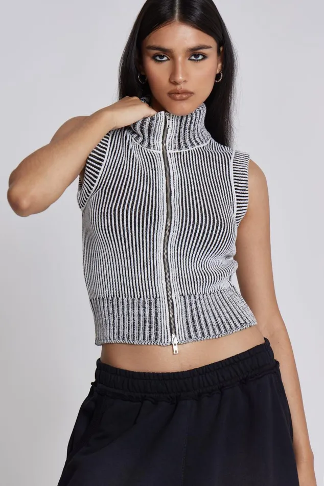 Women Maddox Sleeveless Knitted Top Jaded London Knitwear