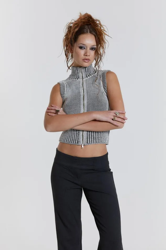 Women Maddox Sleeveless Knitted Top Jaded London Knitwear