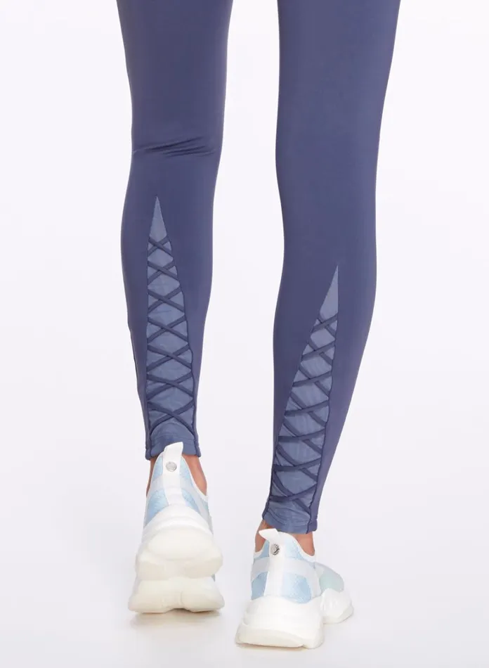 Women Marchesa Bottoms Navy Blue High Waisted Legging Navy