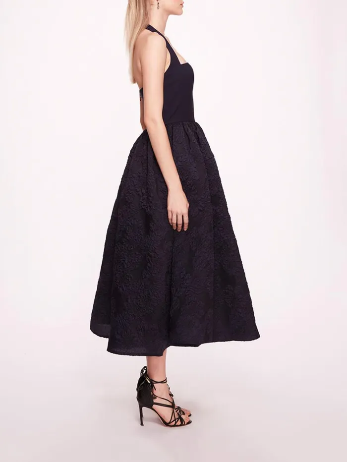 Women Marchesa Dresses Calathea Halter Dress Navy Women Marchesa Dresses Calathea Halter Dress Navy