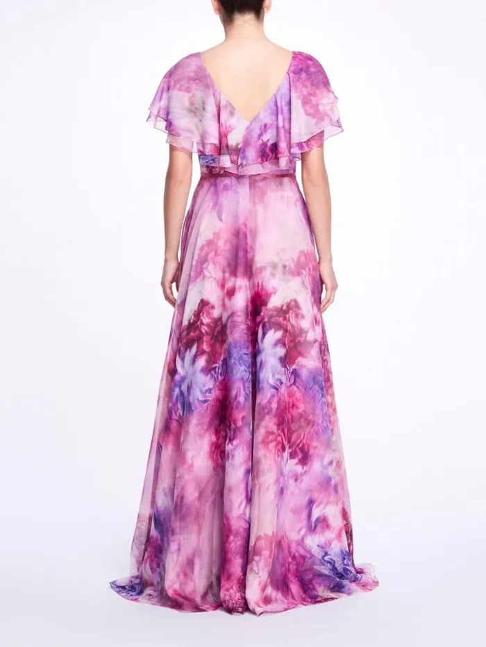 Women Marchesa Dresses Cap Sleeve VNeck Dress Mauve Women Marchesa Dresses Cap Sleeve VNeck Dress Mauve