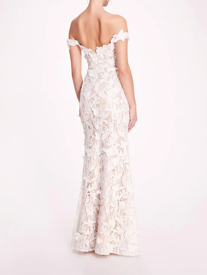 Women Marchesa Dresses Organic Lace Gown Ivory Women Marchesa Dresses Organic Lace Gown Ivory