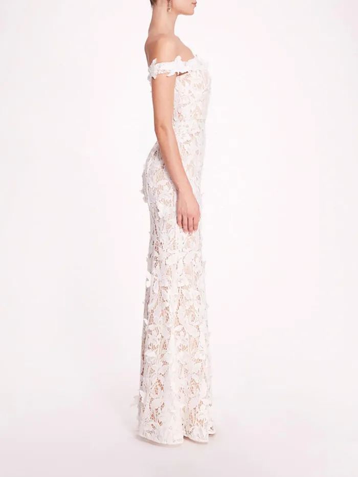 Women Marchesa Dresses Organic Lace Gown Ivory Women Marchesa Dresses Organic Lace Gown Ivory