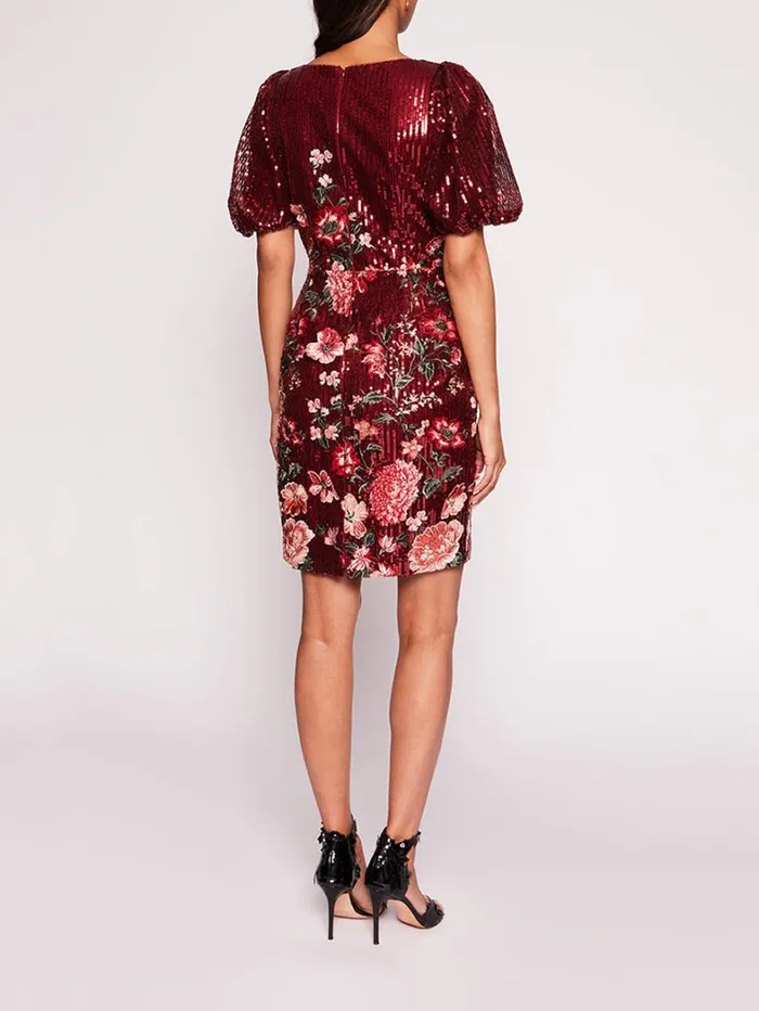 Women Marchesa Dresses Shimmer Mini Dress Burgundy Multi Women Marchesa Dresses Shimmer Mini Dress Burgundy Multi