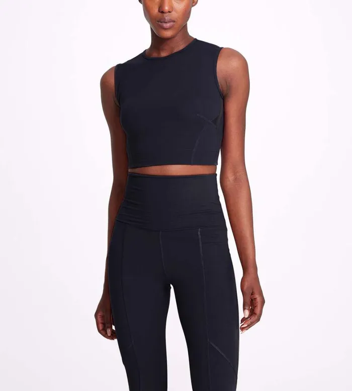 Women Marchesa Tops Black Longline Performance Top Black