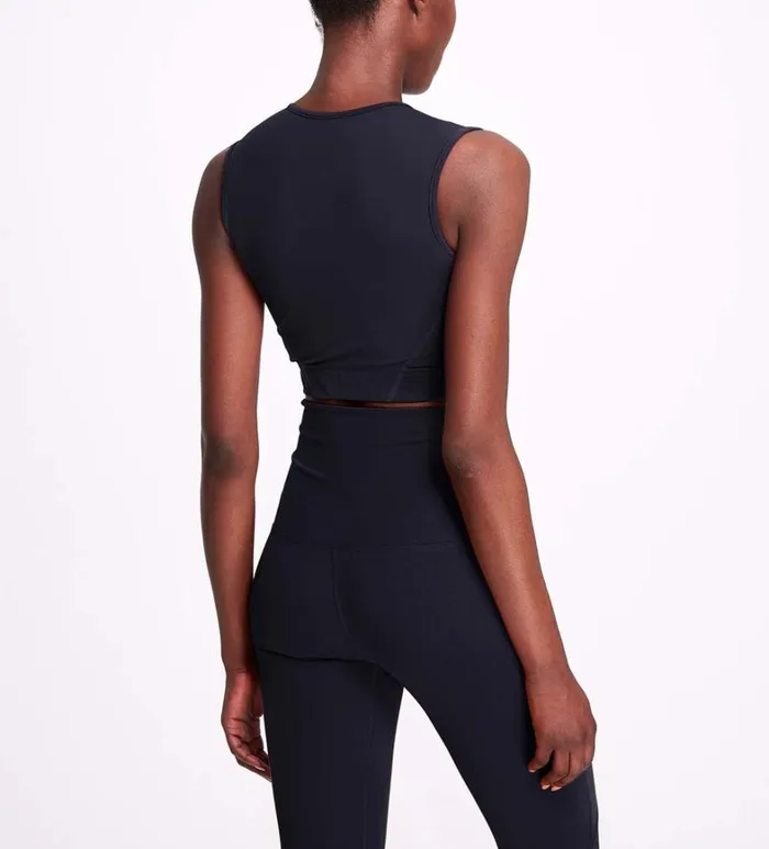 Women Marchesa Tops Black Longline Performance Top Black