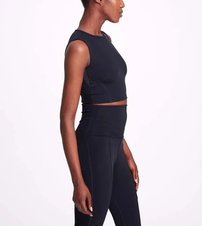 Women Marchesa Tops Black Longline Performance Top Black