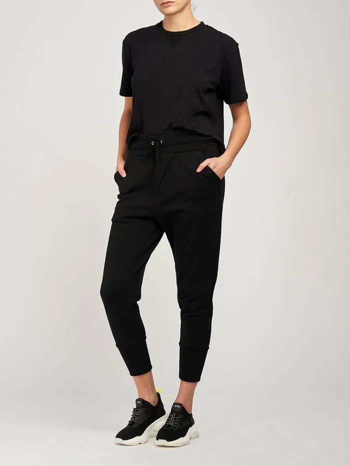 Women Marchesa Tops Womens Cropped Black Tee Shirt Black Women Marchesa Tops Womens Cropped Black Tee Shirt Black