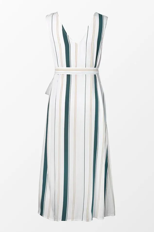 Women Maxi Dresses Cupshe Addilyn Striped Wrap Tie Waist Dress Multicolor