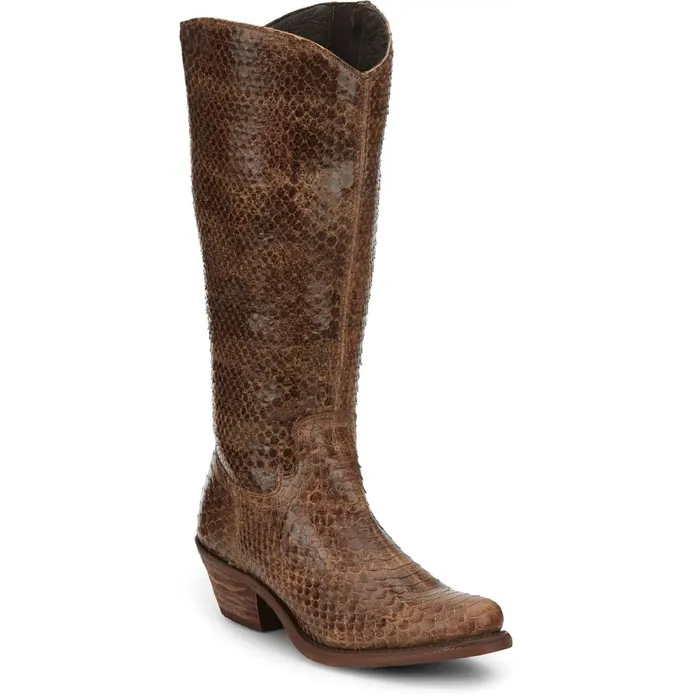 WOMEN Mcalester 15034 PullOn Womens Boot Cedar Viper Print Justin Boots Western