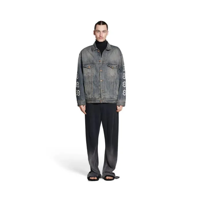 WomenMen Coats and Jackets Balenciaga Crypto Large Fit Jacket In Light Blue
