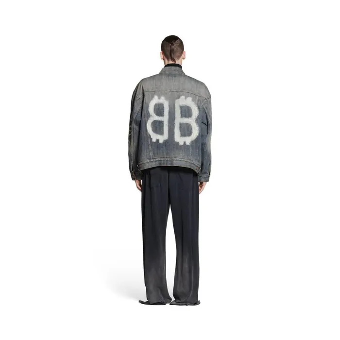 WomenMen Coats and Jackets Balenciaga Crypto Large Fit Jacket In Light Blue