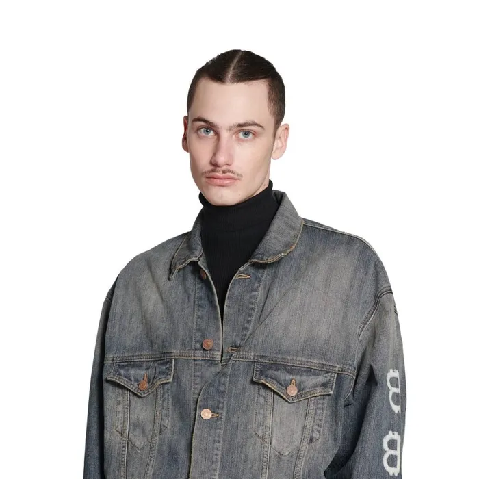 WomenMen Coats and Jackets Balenciaga Crypto Large Fit Jacket In Light Blue