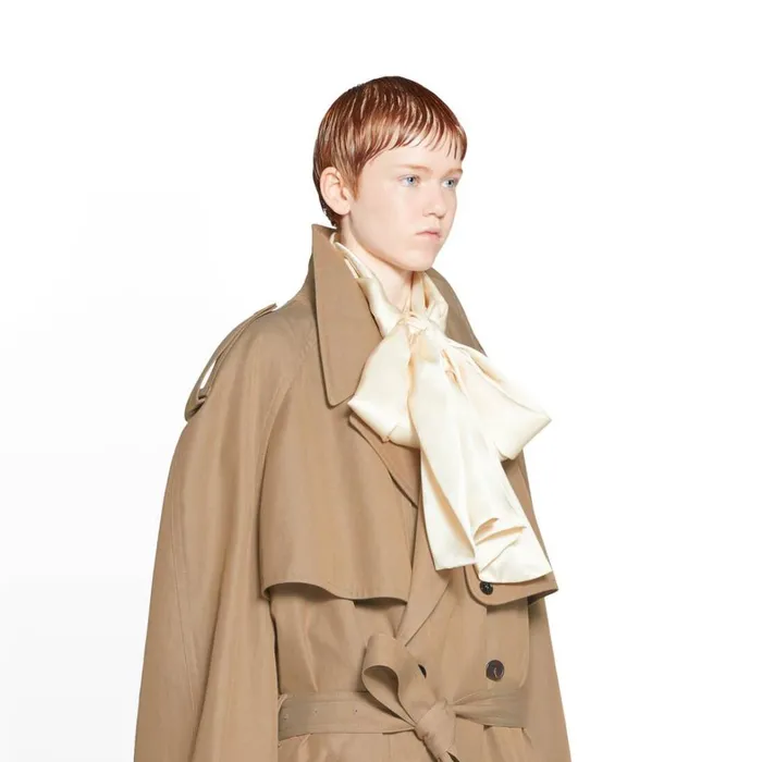 WomenMen Coats and Jackets Balenciaga Oversized Trench Coat In Beige