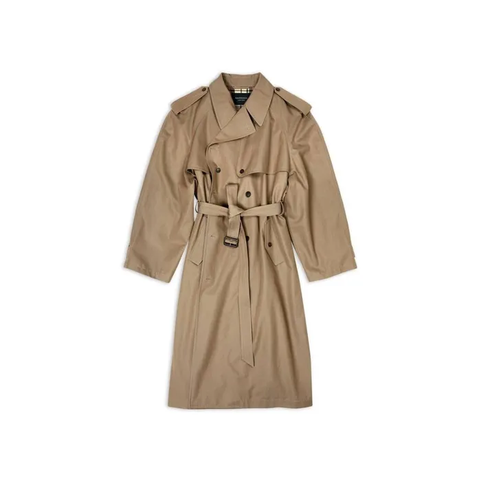 WomenMen Coats and Jackets Balenciaga Oversized Trench Coat In Beige