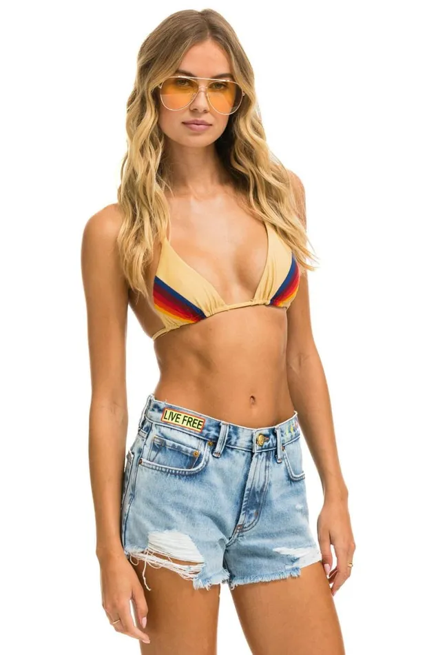 WomenMen Denim Aviator Nation Mid Rise Boyfriend Cutoff Jean Shorts 8211 Super Light