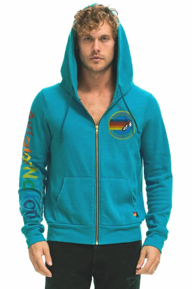 WomenMen Hoodies Aviator Nation Austin Hoodie 8211 Teal
