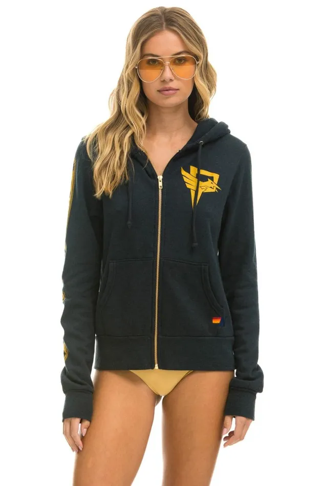 WomenMen Hoodies Aviator Nation Hunger Games Zip Hoodie 8211 Charcoal
