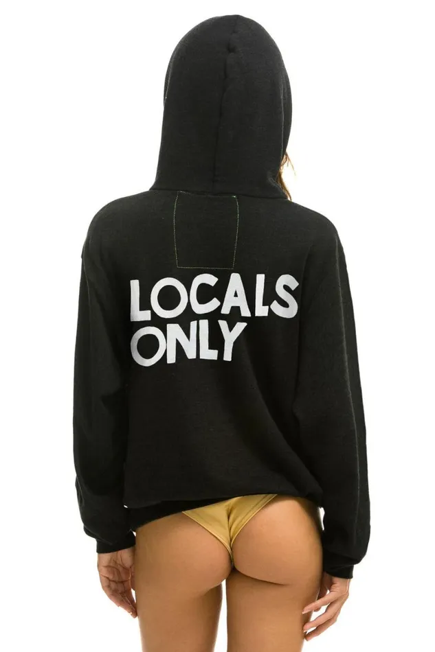 WomenMen Hoodies Aviator Nation Locals Only Hoodie 8211 Black