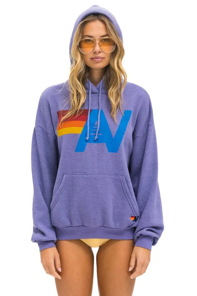 WomenMen Hoodies Aviator Nation Logo Pullover Relaxed Hoodie 8211 Lavender