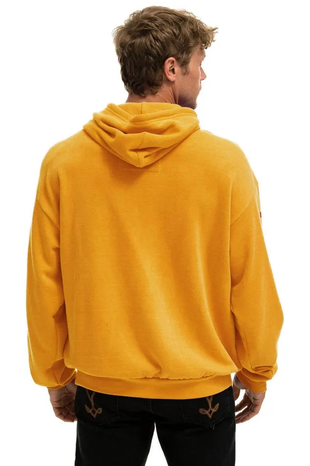 WomenMen Hoodies Aviator Nation Miami Relaxed Pullover Hoodie 8211 Gold