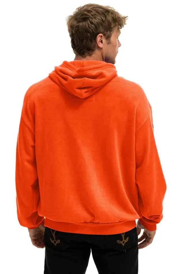 WomenMen Hoodies Aviator Nation Miami Relaxed Pullover Hoodie 8211 Orange