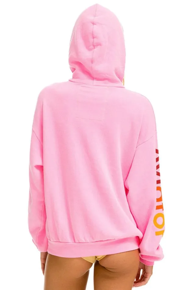 WomenMen Hoodies Aviator Nation Nashville Relaxed Pullover Hoodie 8211 Neon Pink