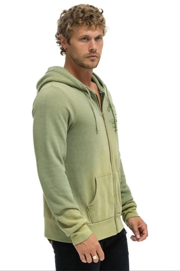 WomenMen Hoodies Aviator Nation Venice Surfer Zip Hoodie 8211 Faded Army