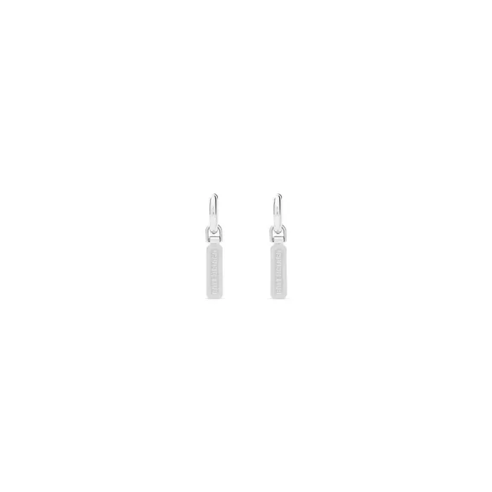 WomenMen Jewellery Balenciaga Skate Tag Earrings In Silver