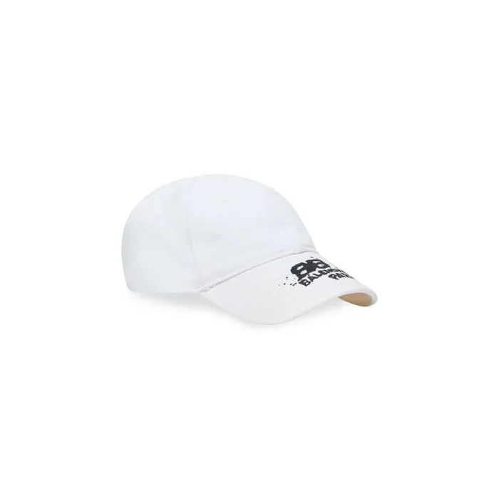 WomenMen Scarves and Caps Balenciaga Handdrawn Bb Icon Cap In White