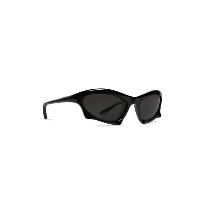 WomenMen Sunglasses Balenciaga Bat Rectangle Sunglasses In Black