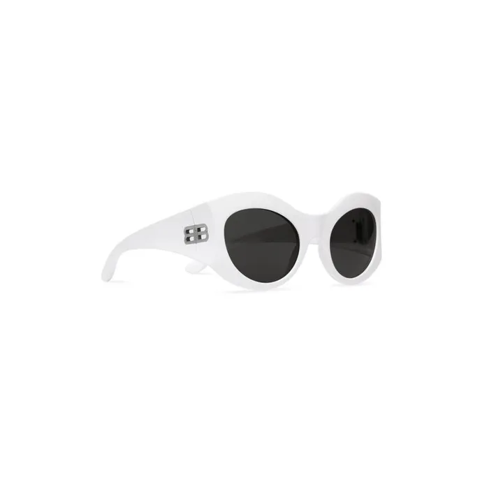 WomenMen Sunglasses Balenciaga Hourglass Round Sunglasses In White