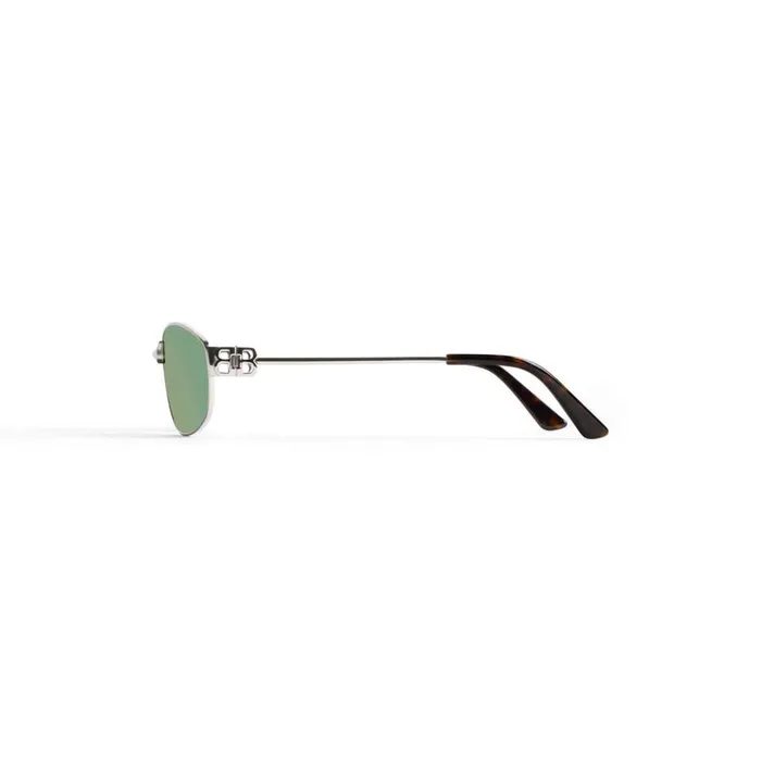 WomenMen Sunglasses Balenciaga Mercury Oval Sunglasses In Silver