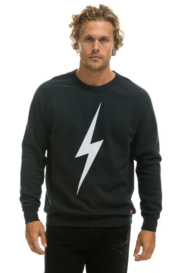 WomenMen Sweatshirts Aviator Nation Bolt Crew Sweatshirt 8211 Charcoal