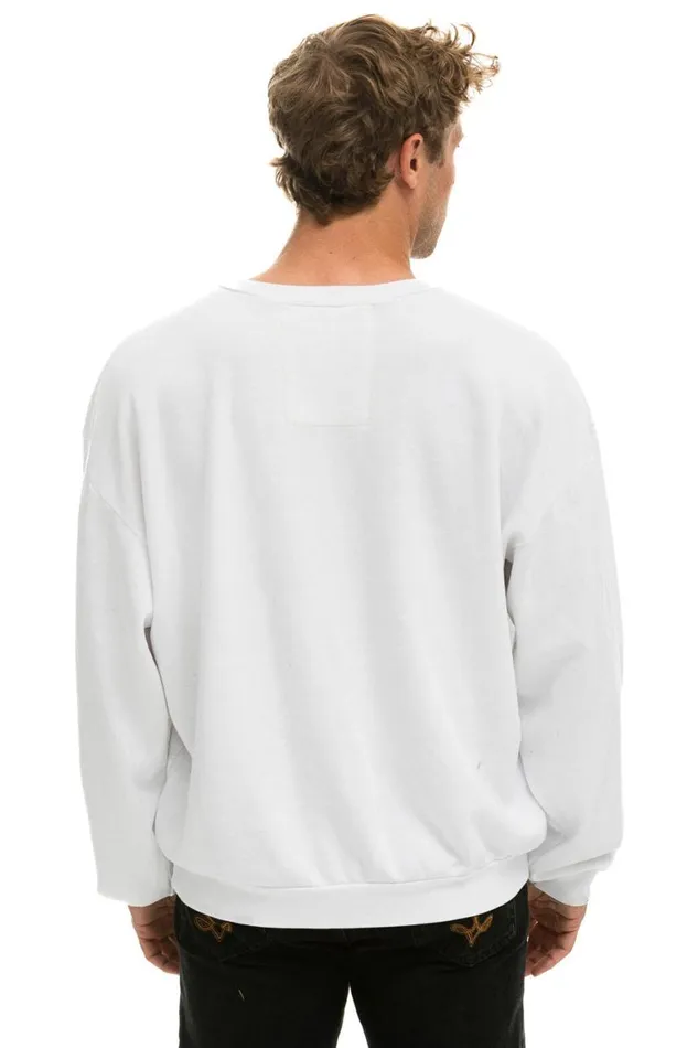 WomenMen Sweatshirts Aviator Nation Bolt Gradient Relaxed Crew Sweatshirt 8211 White Blue