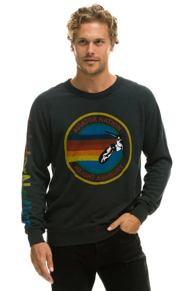 WomenMen Sweatshirts Aviator Nation Haight Ashbury Sweatshirt 8211 Charcoal