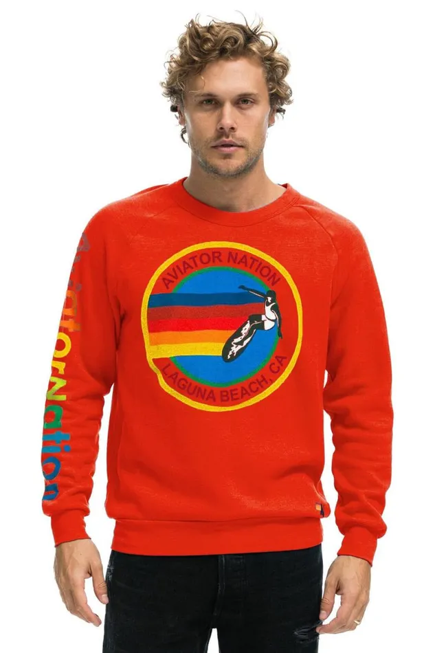 WomenMen Sweatshirts Aviator Nation Laguna Beach Sweatshirt 8211 Red