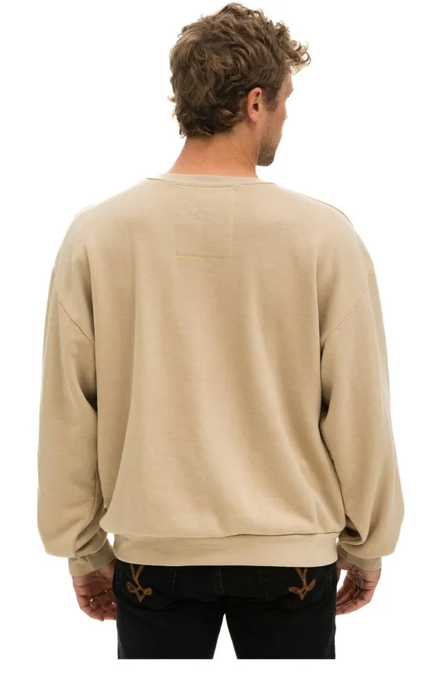 WomenMen Sweatshirts Aviator Nation Logo Stitch Relaxed Crew Sweatshirt 8211 Sand